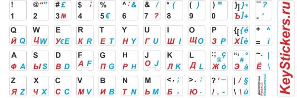 Итальянский, английский и русский алфавит на черном фоне