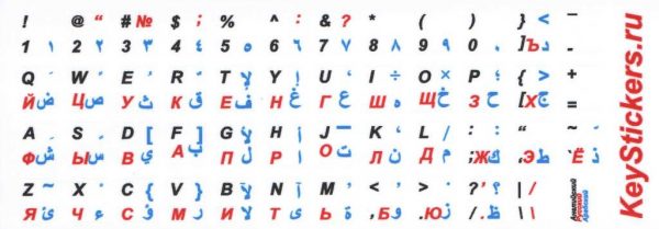 Арабский, английский и русский алфавит на белом фоне.