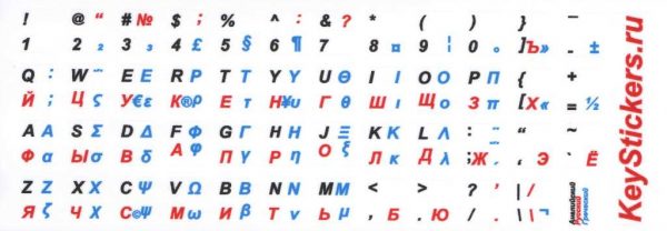 Греческий, английский и русский алфавит на белом фоне