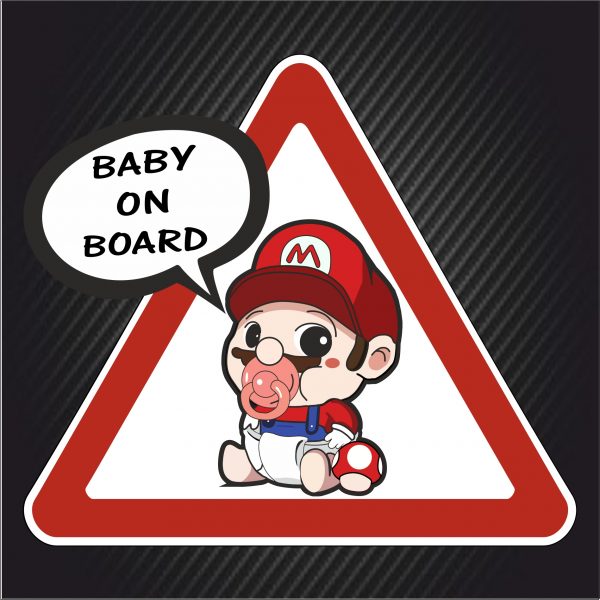 Наклейка ребёнок в машине Супер Марио